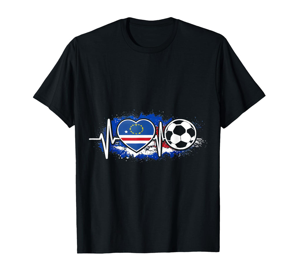 Heartbeat Cape Verde Flag Football T-Shirt - Unique Graphic Men Women - T-Shirt, Sweatshirt, Hoodie