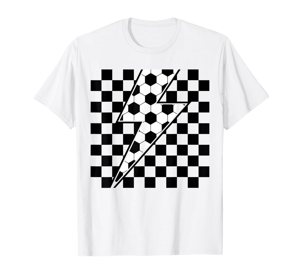 Lightning Bolt Checkered Aesthetic T-Shirt - Novelty Apparel for Adults - T-Shirt, Sweatshirt, Hoodie
