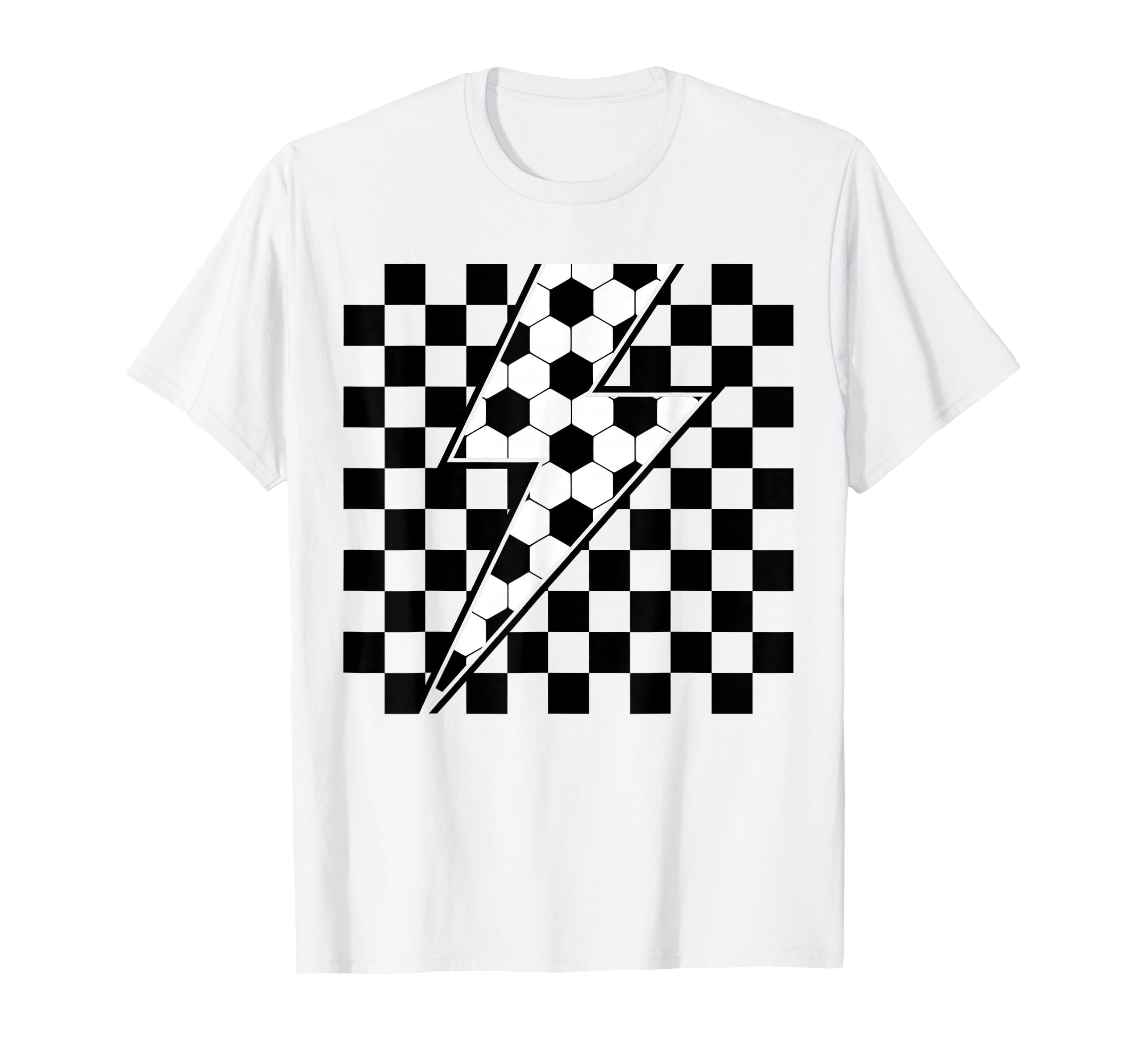 Lightning Bolt Checkered Aesthetic T-Shirt - Novelty Apparel for Adults - T-Shirt, Sweatshirt, Hoodie