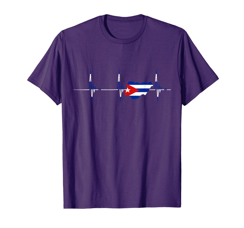 Cuba Map Heartbeat Ekg Pulse Cuban Pride T-Shirt - Graphic Print Unisex - T-Shirt, Sweatshirt, Hoodie