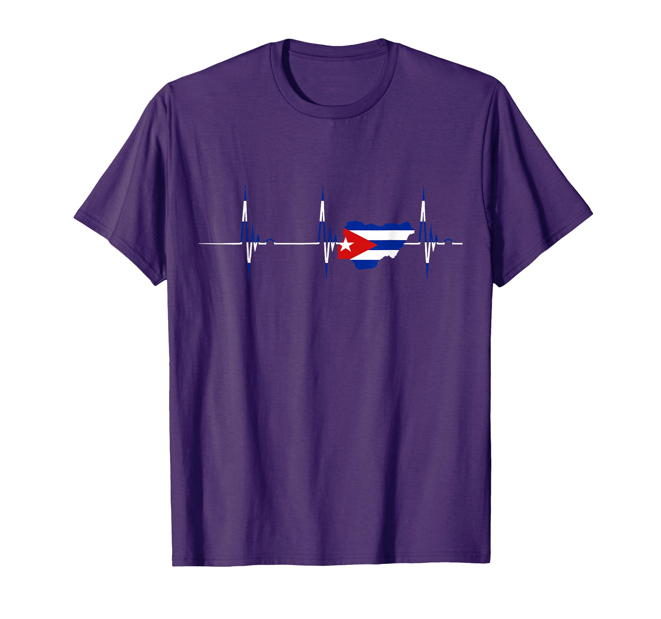 Cuba Map Heartbeat Ekg Pulse Cuban Pride T-Shirt - Graphic Print Unisex - T-Shirt, Sweatshirt, Hoodie