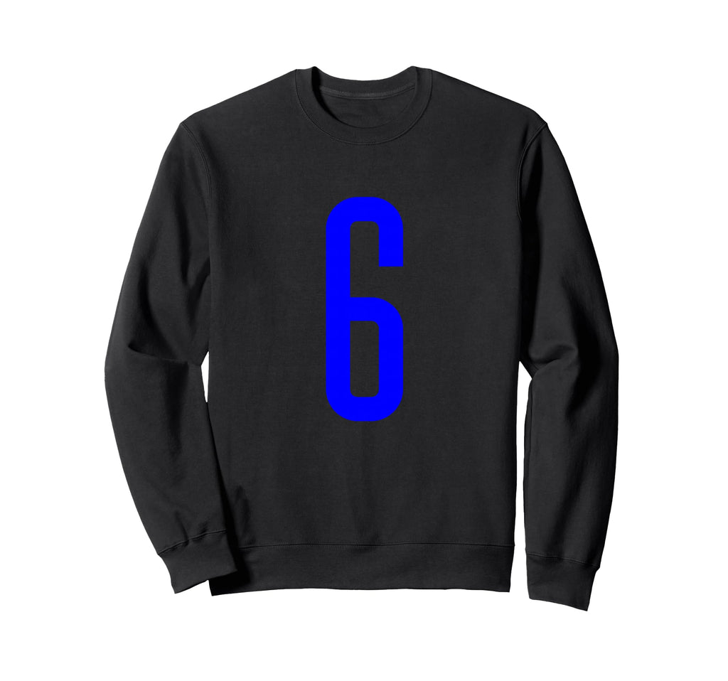 Blue Sport Team Number 6 Sweatshirt - Aesthetic Graphic for Adults - T-Shirt, Sweatshirt, Hoodie