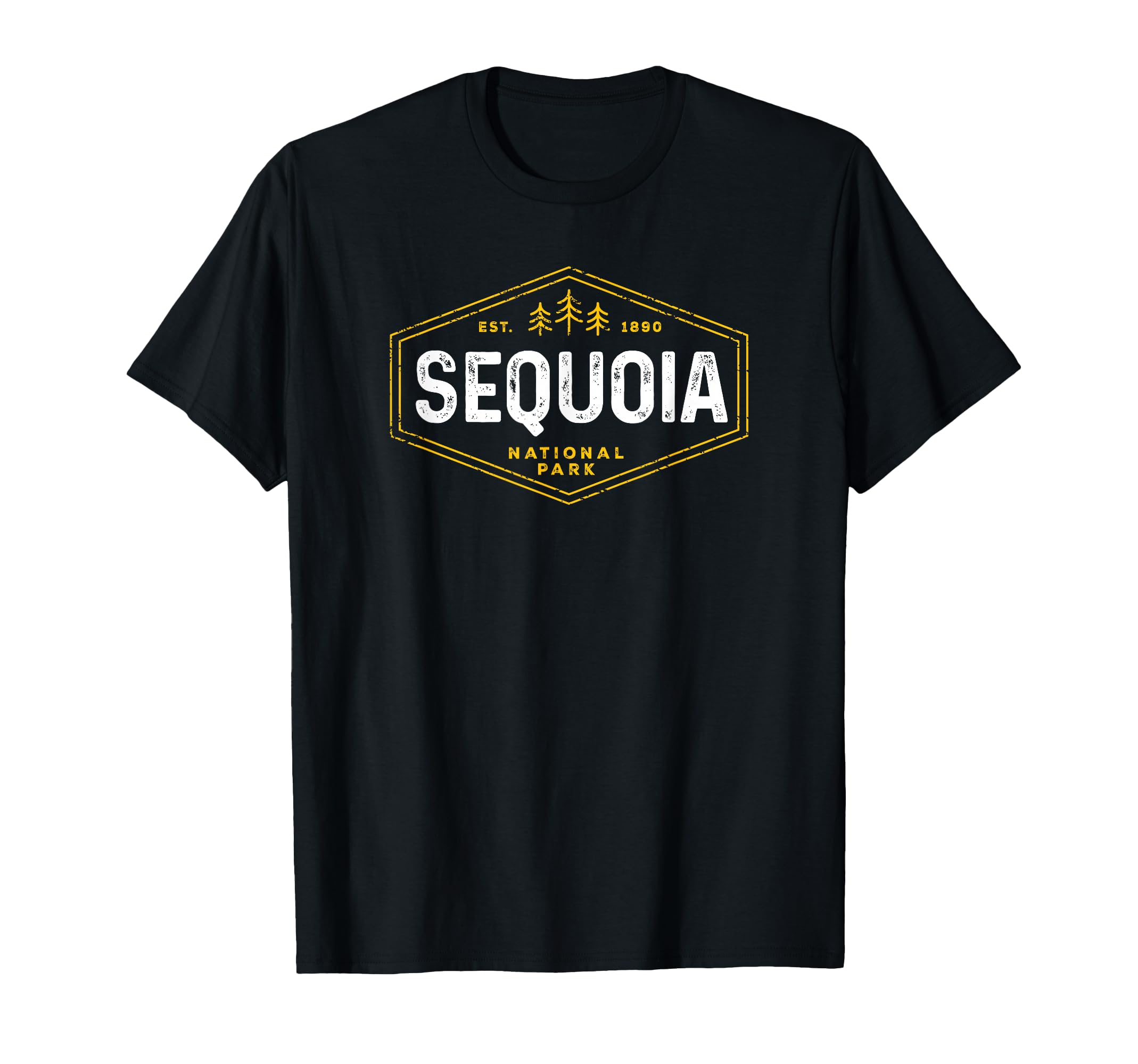 Sequoia National Park Tree Hexagon Badge T-Shirt - Graphic Print Unisex - T-Shirt, Sweatshirt, Hoodie