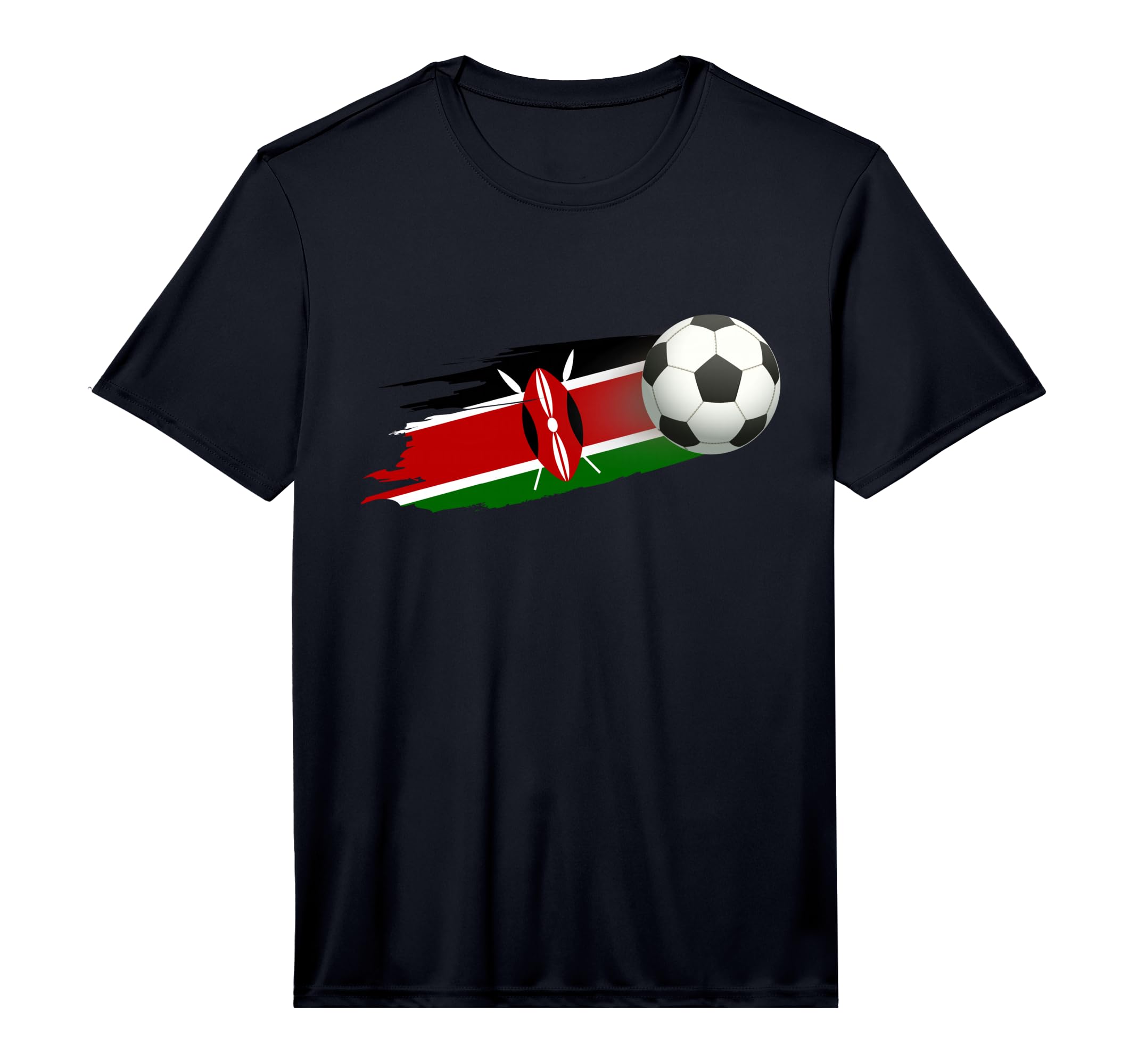 Kenya Soccer Ball Kenya Flag Jersey T-Shirt - Aesthetic Graphic for Adults - T-Shirt, Sweatshirt, Hoodie