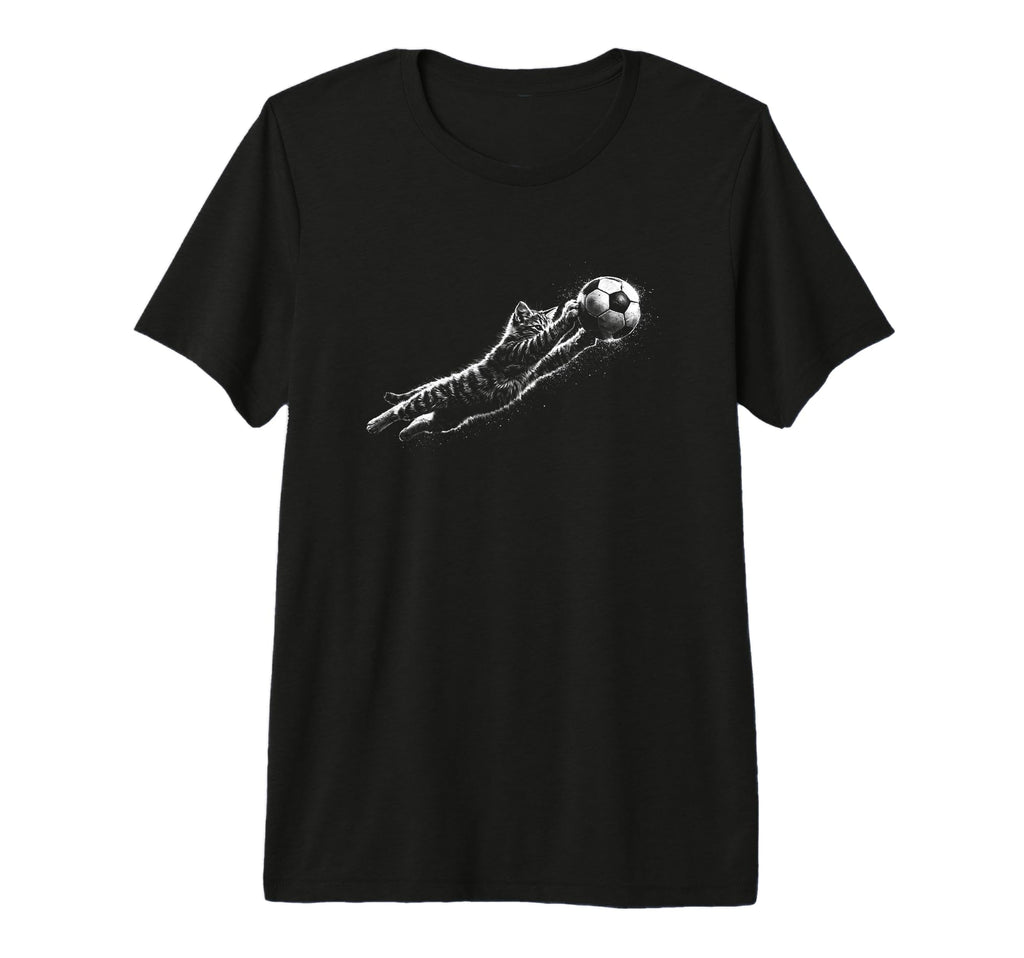Funny Kitten Soccer Goalie Cat Football T-Shirt - Minimalist Print Unisex - T-Shirt, Sweatshirt, Hoodie