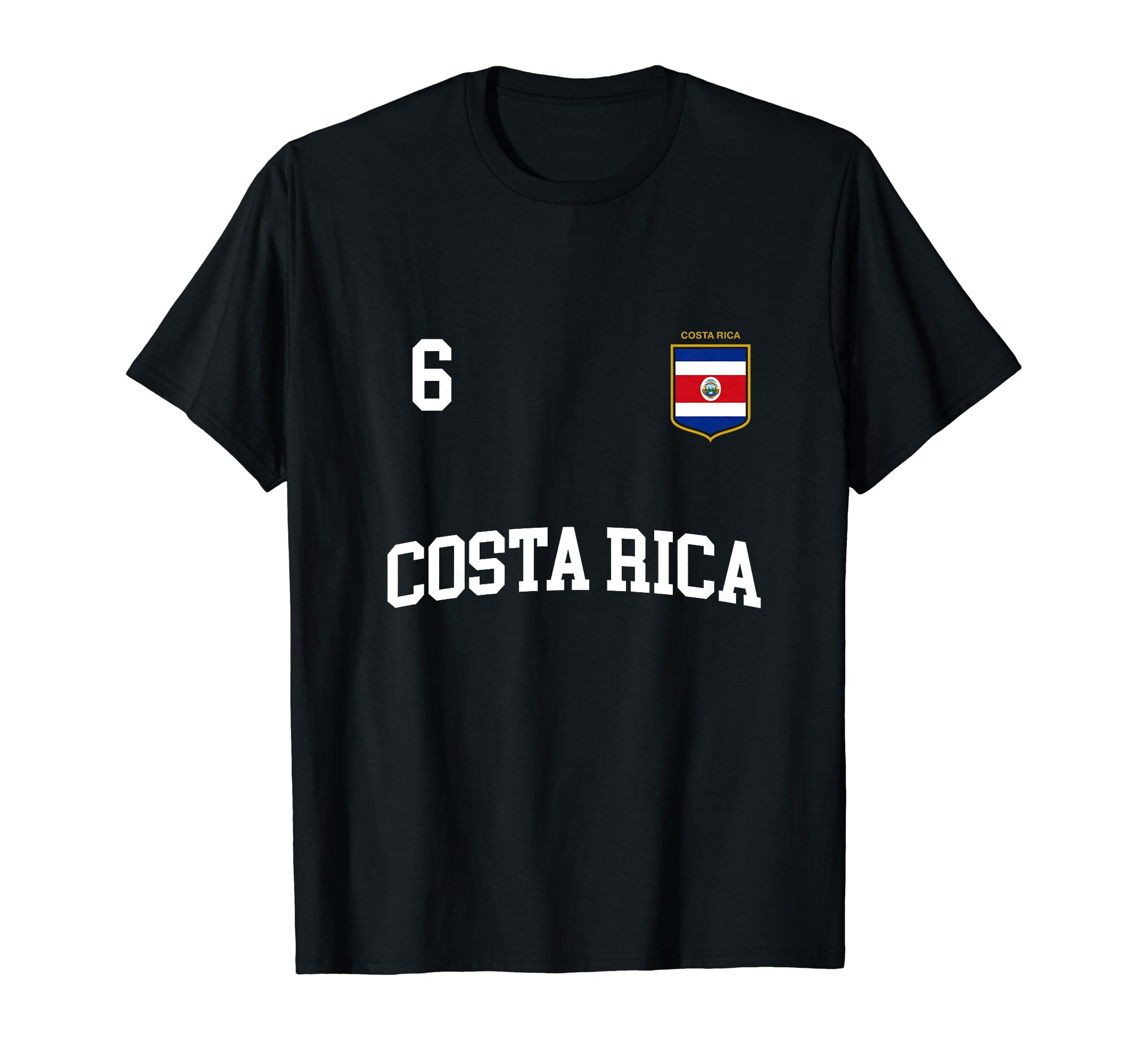 Costa Rica Team Sports Number 6 Soccer T-Shirt - Streetwear Style Unisex - T-Shirt, Sweatshirt, Hoodie