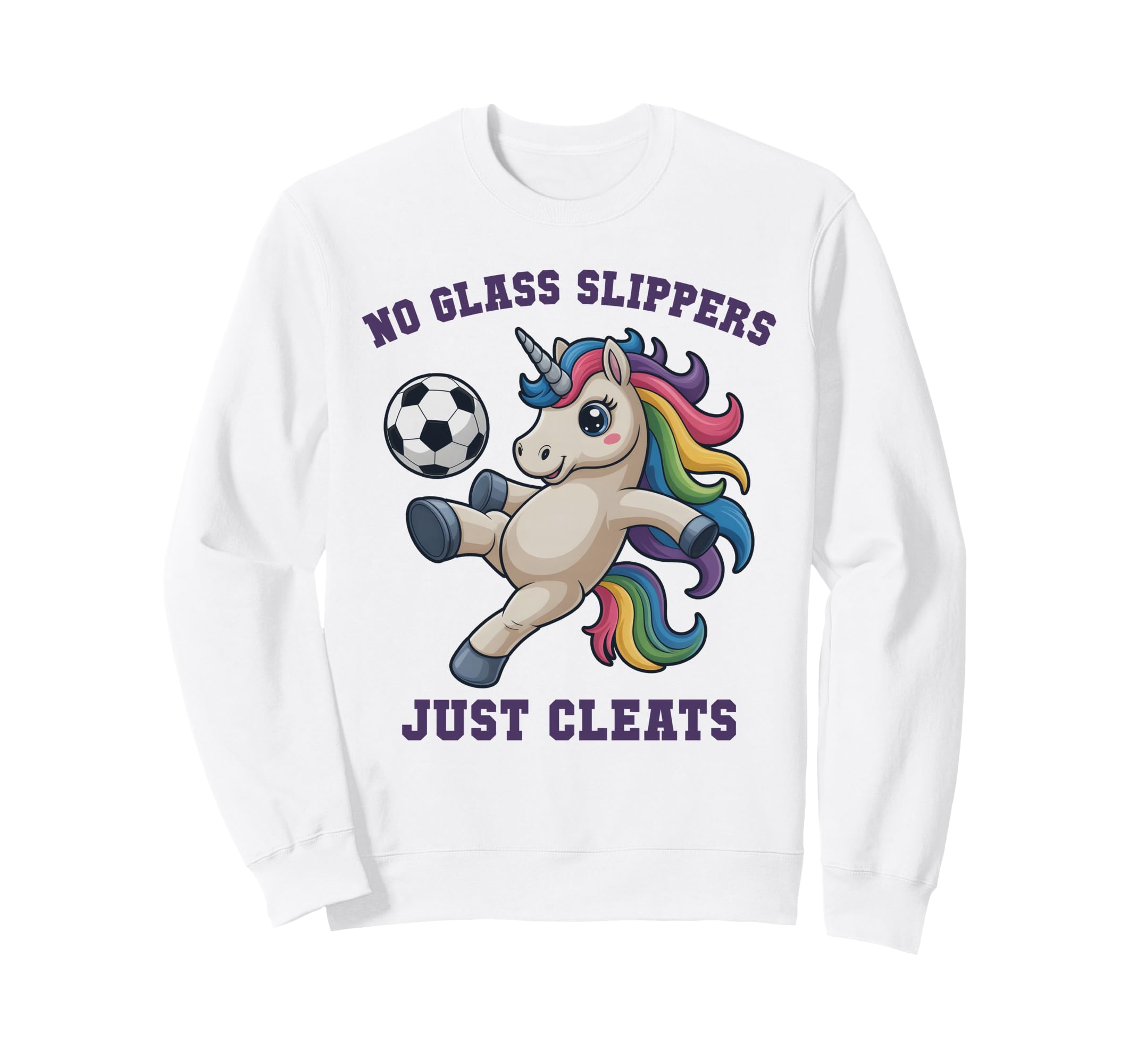 Kawaii Soccer Unicorn Just Cleats Sweatshirt - Graphic Print Unisex - T-Shirt, Sweatshirt, Hoodie