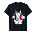 Superhero Flag I Love France Designers T-Shirt - Novelty Apparel Men Women - T-Shirt, Sweatshirt, Hoodie