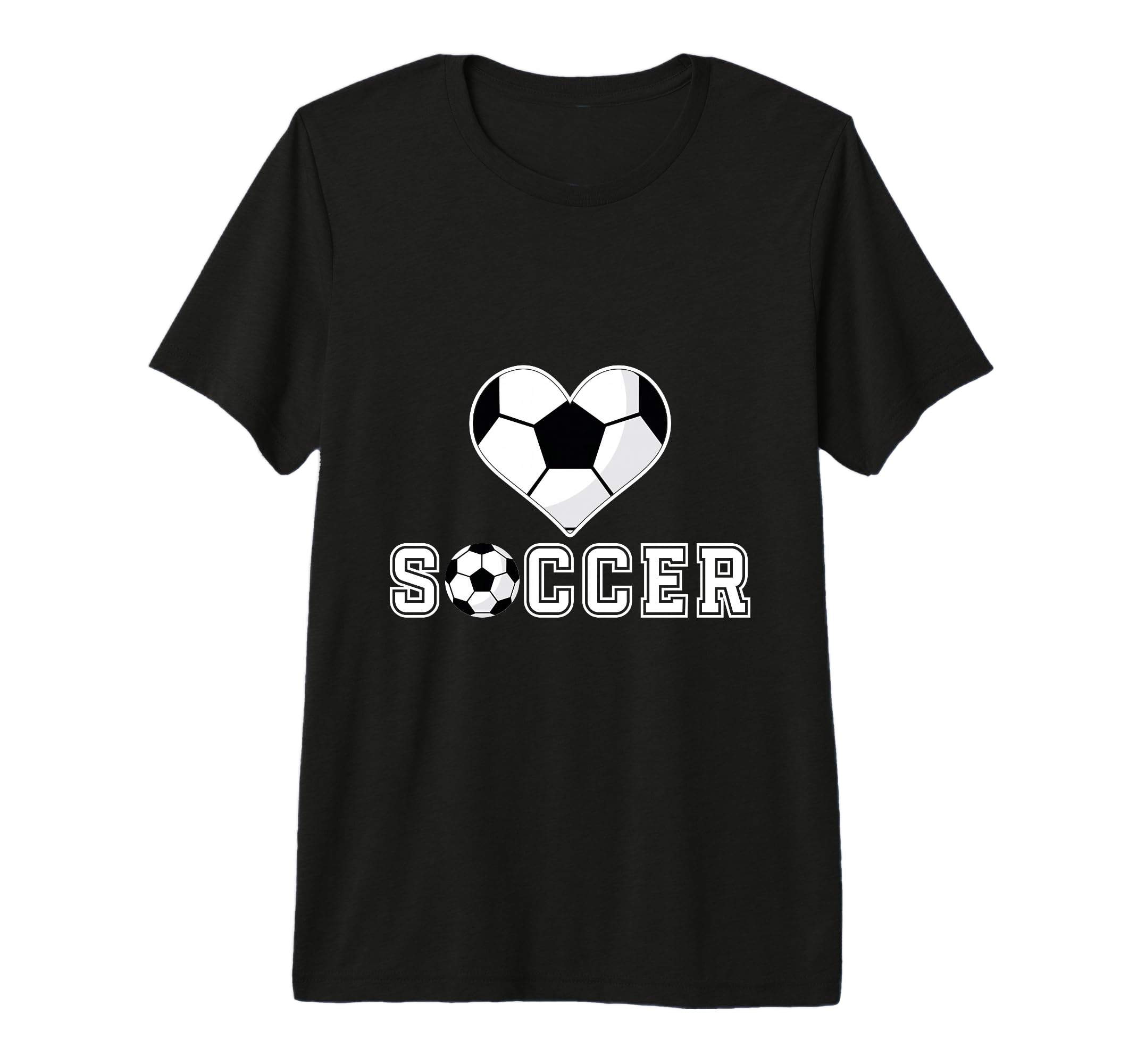 Love Soccer Heart Ball Play Gift T-Shirt - Fun Novelty Design for Adults - T-Shirt, Sweatshirt, Hoodie