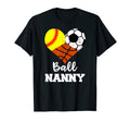 Ball Nanny Heart Funny Softball T-Shirt - Novelty Apparel for Adults - T-Shirt, Sweatshirt, Hoodie