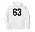 Distressed Black Number 63 Jersey Hoodie - Custom Art Print for Adults - T-Shirt, Sweatshirt, Hoodie