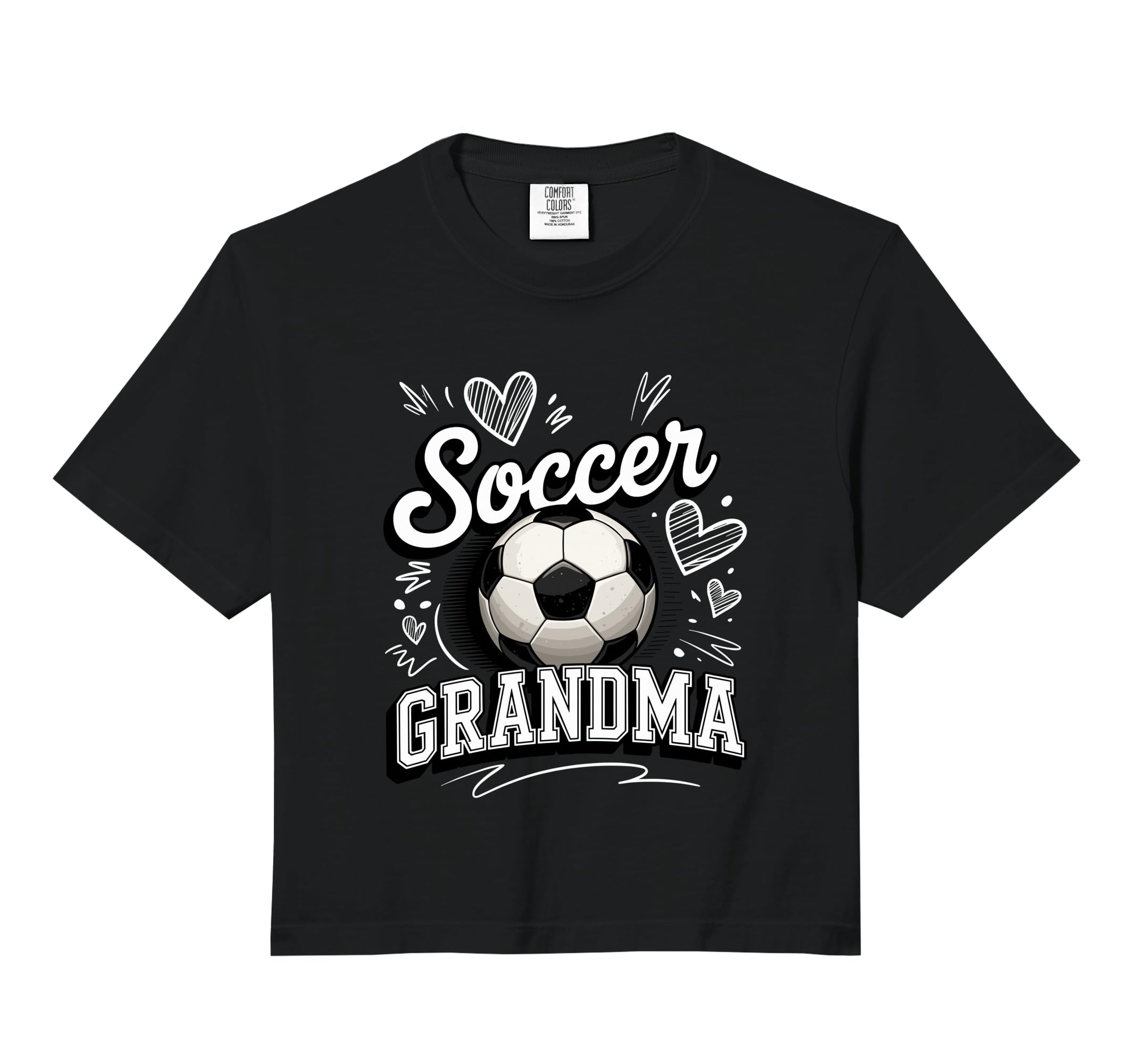Soccer Grandma Heart Ball Stadium Supporter T-Shirt - Graphic Print Unisex - T-Shirt, Sweatshirt, Hoodie