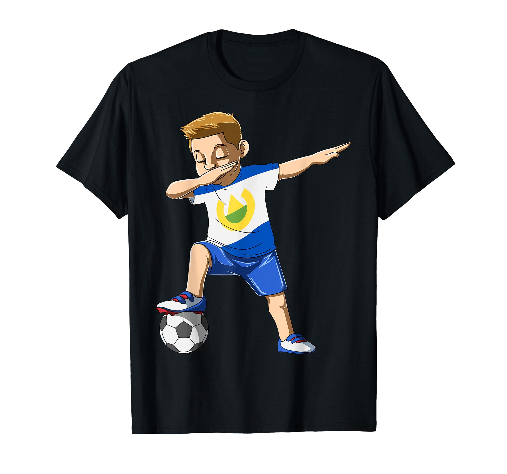Dabbing Soccer El Salvador Jersey T-Shirt - Fun Novelty Design for Adults - T-Shirt, Sweatshirt, Hoodie