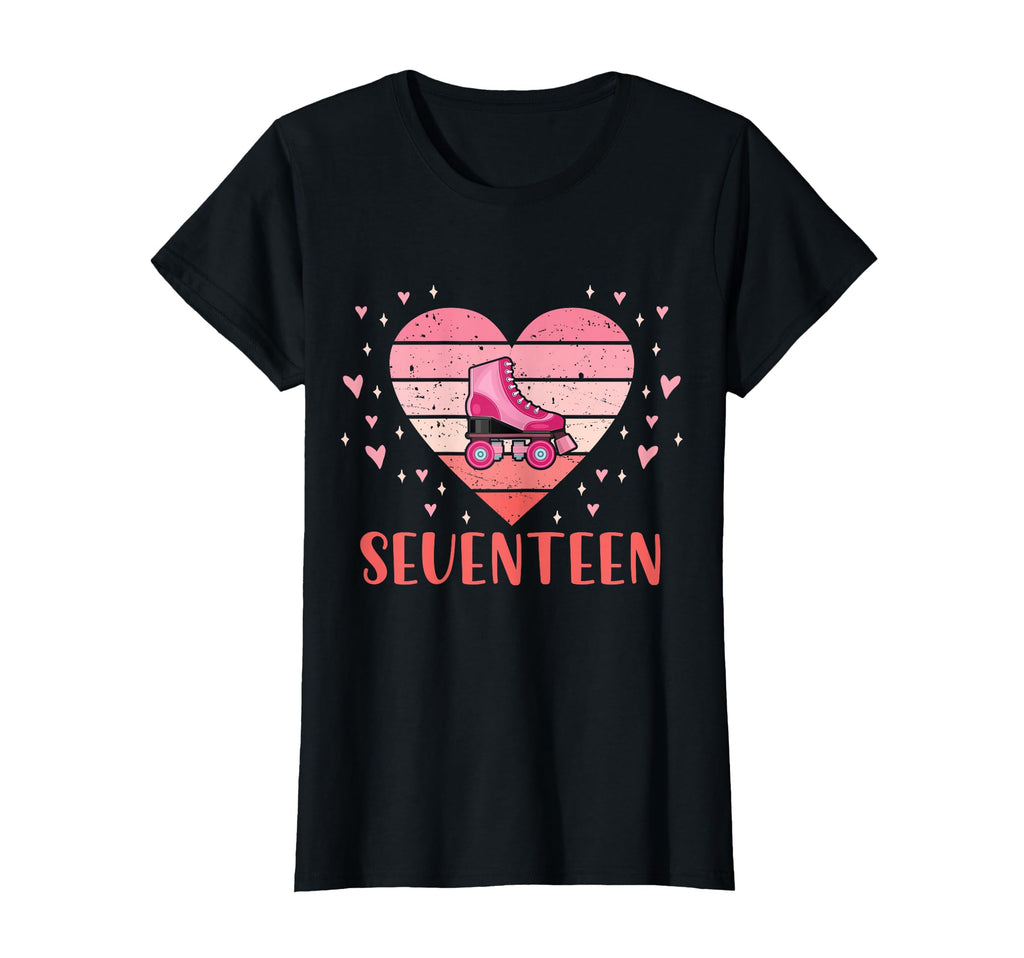 17 Year Old Roller Skating Birthday T-Shirt - Aesthetic Graphic Men Women - T-Shirt, Sweatshirt, Hoodie