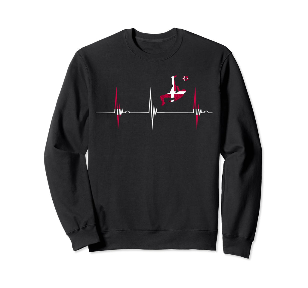 Danish Soccer Player Dansk Heartbeat Sweatshirt - Aesthetic Graphic Unisex - T-Shirt, Sweatshirt, Hoodie
