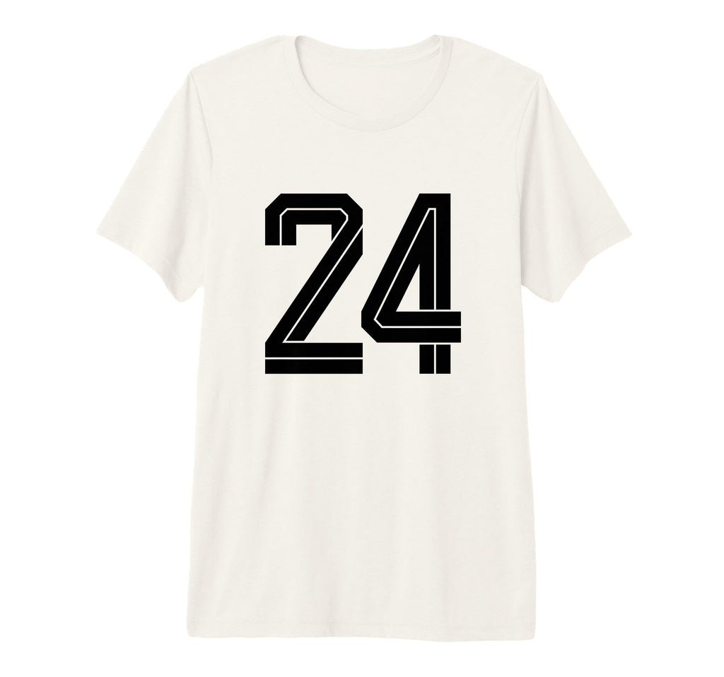 24 White Number 24 Sports Fan T-Shirt - Casual Everyday Wear for Adults - T-Shirt, Sweatshirt, Hoodie