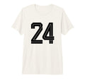 24 White Number 24 Sports Fan T-Shirt - Casual Everyday Wear for Adults - T-Shirt, Sweatshirt, Hoodie