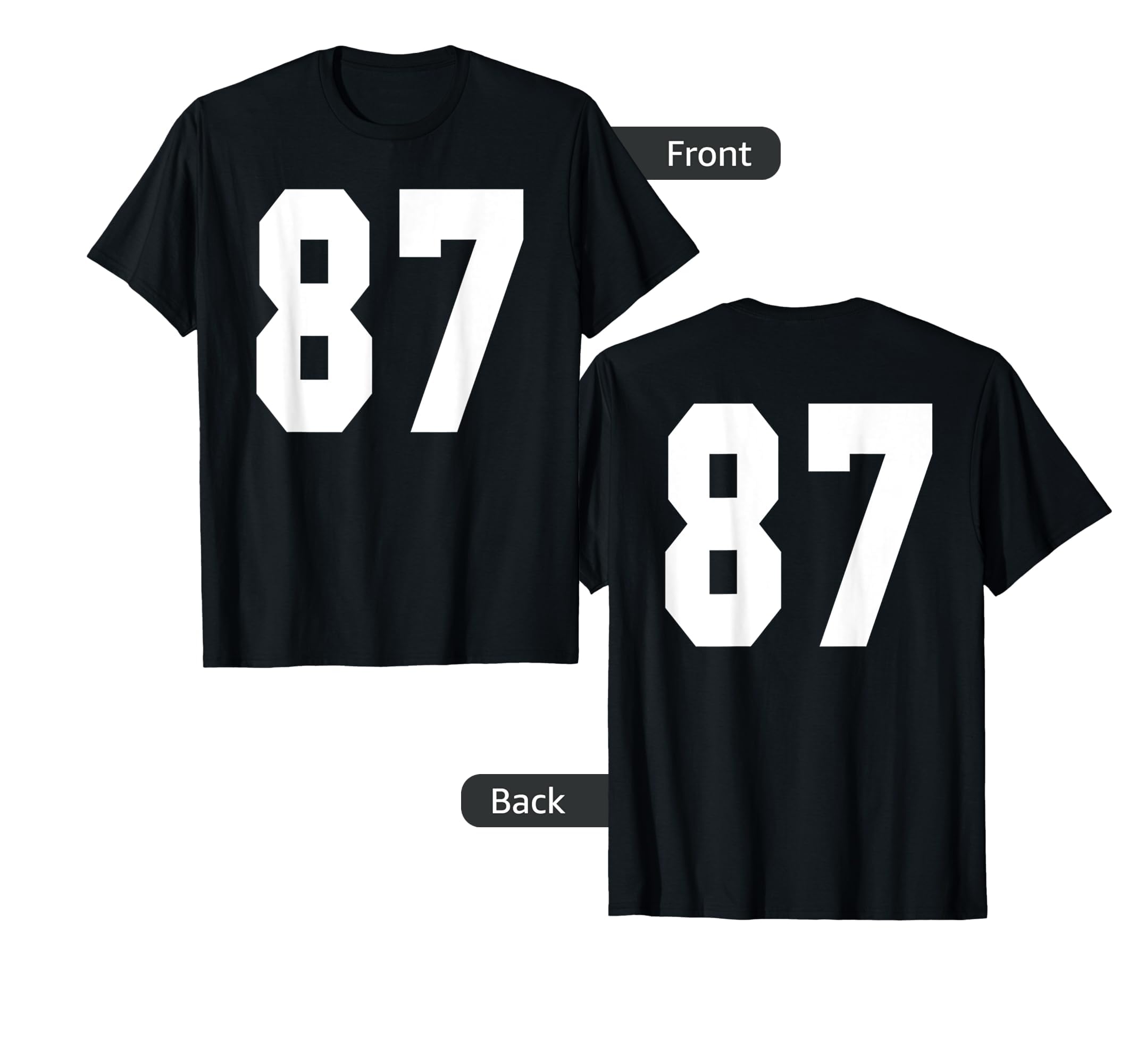 87 Team Sports Jersey Front Back Number T-Shirt - Graphic Print Unisex - T-Shirt, Sweatshirt, Hoodie