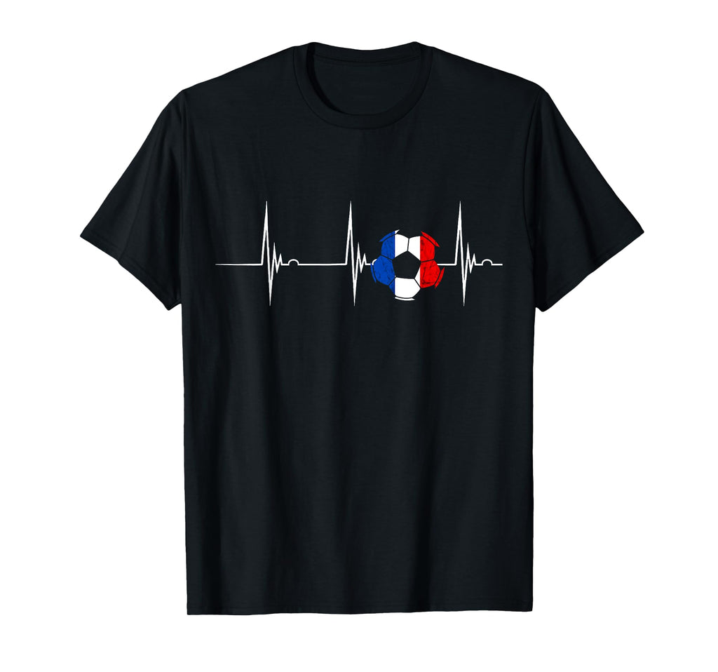 France Soccer Ball Heartbeat Ekg Pulse T-Shirt - Aesthetic Graphic Unisex - T-Shirt, Sweatshirt, Hoodie