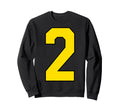 Yellow Sports Team Number 2 Fan Sweatshirt - Aesthetic Graphic Unisex - T-Shirt, Sweatshirt, Hoodie