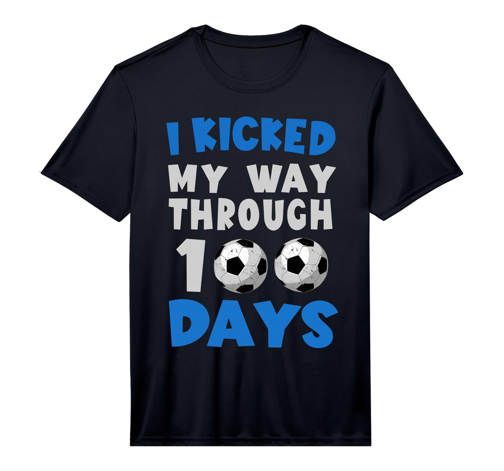 I Kicked My Way Through 100 Days Soccer T-Shirt - Graphic Print for Adults - T-Shirt, Sweatshirt, Hoodie