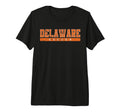 Delaware Soccer Orange Text Tri Blend T-Shirt - Aesthetic Graphic Men Women - T-Shirt, Sweatshirt, Hoodie