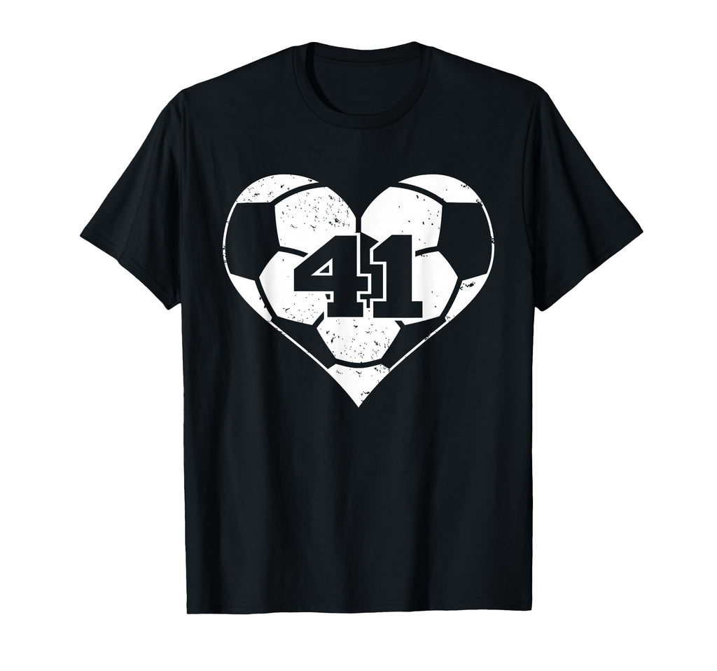 Soccer Heart Number 41 Jersey Sports T-Shirt - Novelty Apparel for Adults - T-Shirt, Sweatshirt, Hoodie