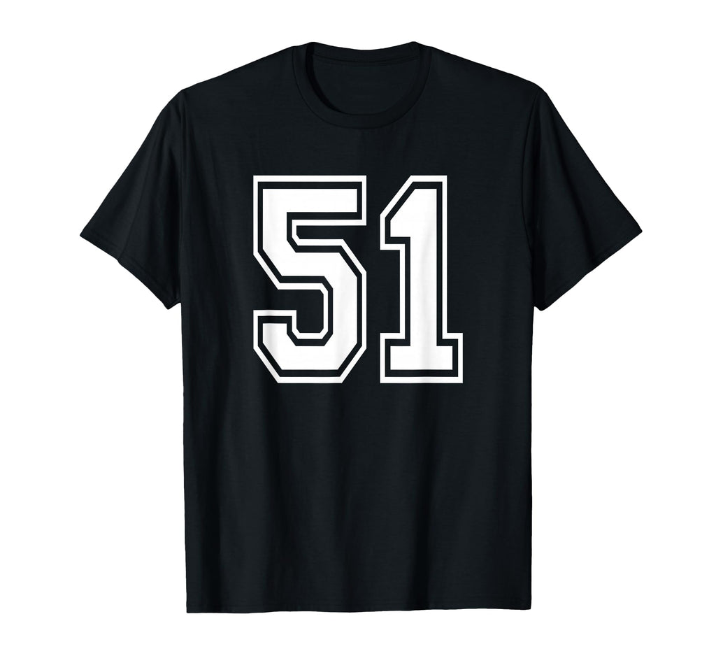 Number 51 Numbered Uniform Sports Jersey T-Shirt - Trendy Graphic Unisex - T-Shirt, Sweatshirt, Hoodie