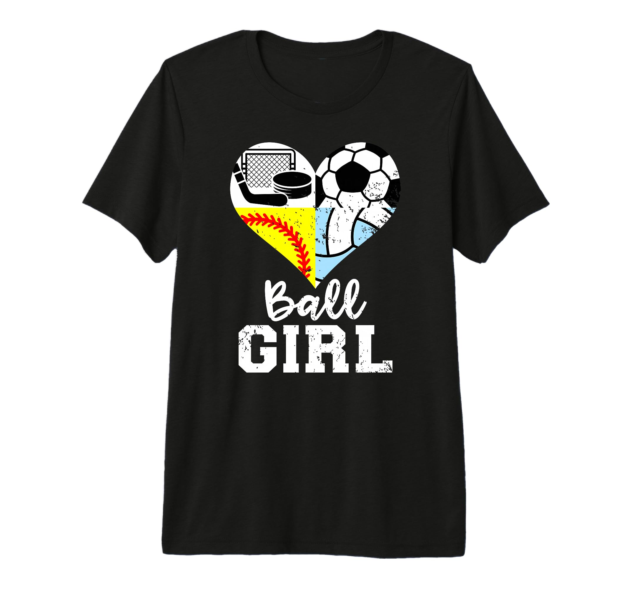 Ball Heart Soccer Softball Volleyball T-Shirt - Graphic Print Men Women - T-Shirt, Sweatshirt, Hoodie