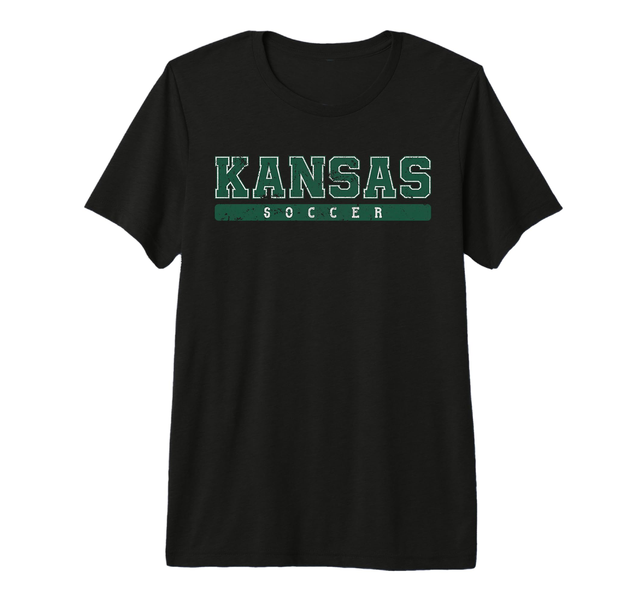 Kansas Soccer Green Text Tri Blend T-Shirt - Fun Novelty Design for Adults - T-Shirt, Sweatshirt, Hoodie