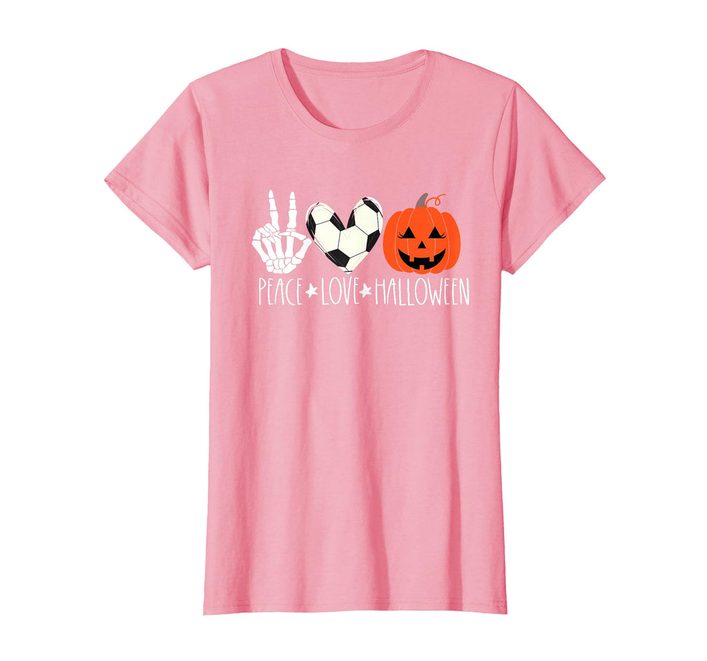 Soccer Peace Love Halloween Pumpkin T-Shirt - Trendy Graphic for Adults - T-Shirt, Sweatshirt, Hoodie