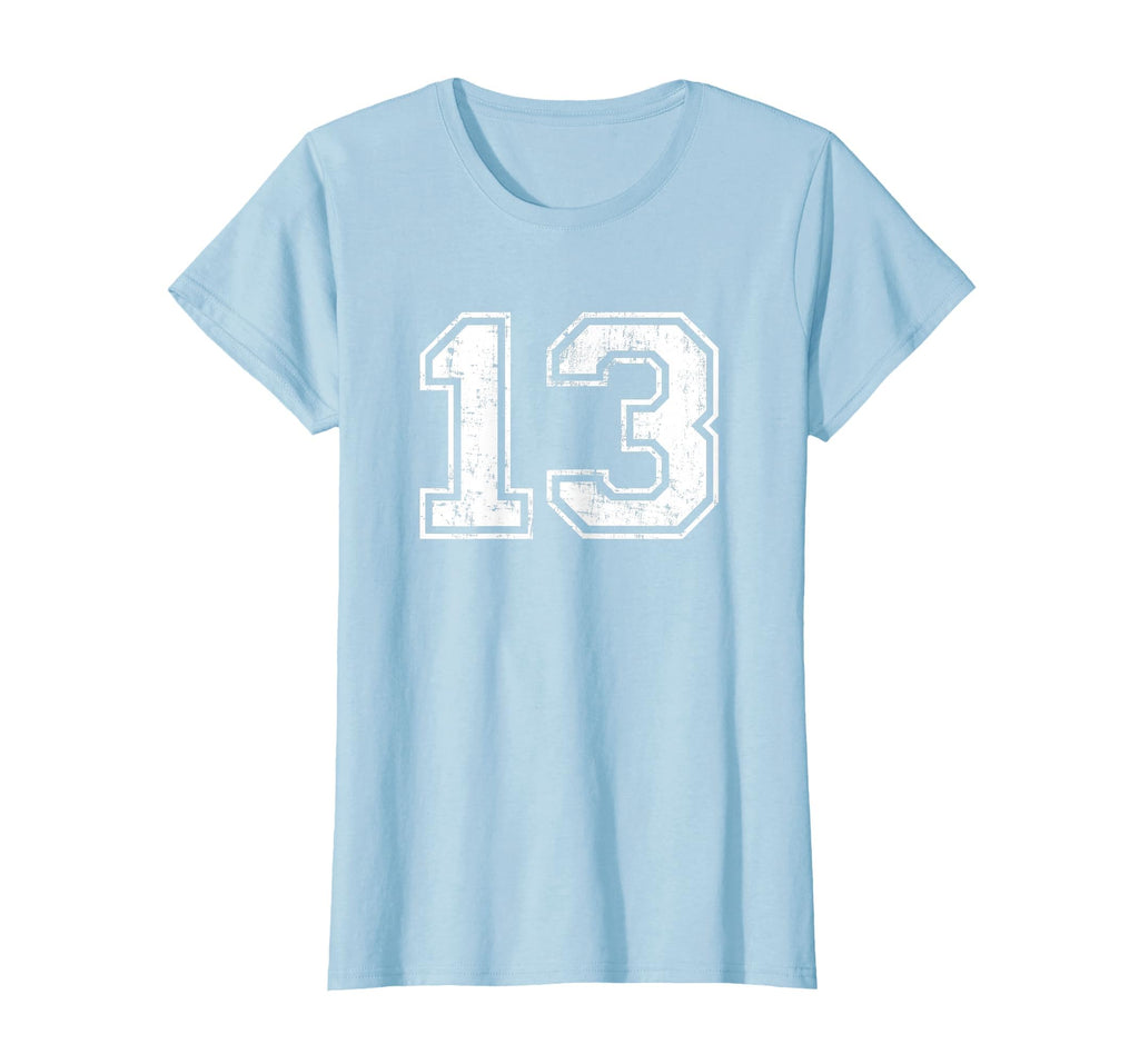 Number 13 Distressed Thirteen Sport T-Shirt - Minimalist Print Men Women - T-Shirt, Sweatshirt, Hoodie