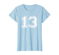 Number 13 Distressed Thirteen Sport T-Shirt - Minimalist Print Men Women - T-Shirt, Sweatshirt, Hoodie