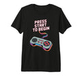 Press Start To Begin Gaming Controller Art T-Shirt - Graphic Print Unisex - T-Shirt, Sweatshirt, Hoodie