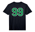 Number 99 Green Sports Team Varsity T-Shirt - Custom Art Print Men Women - T-Shirt, Sweatshirt, Hoodie