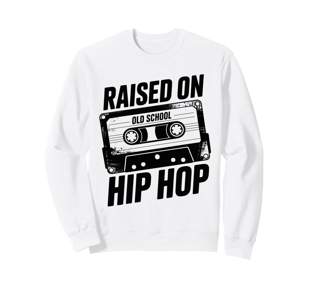 Old School Hip Hop Cassette Raised Sweatshirt - Novelty Apparel Men Women - T-Shirt, Sweatshirt, Hoodie