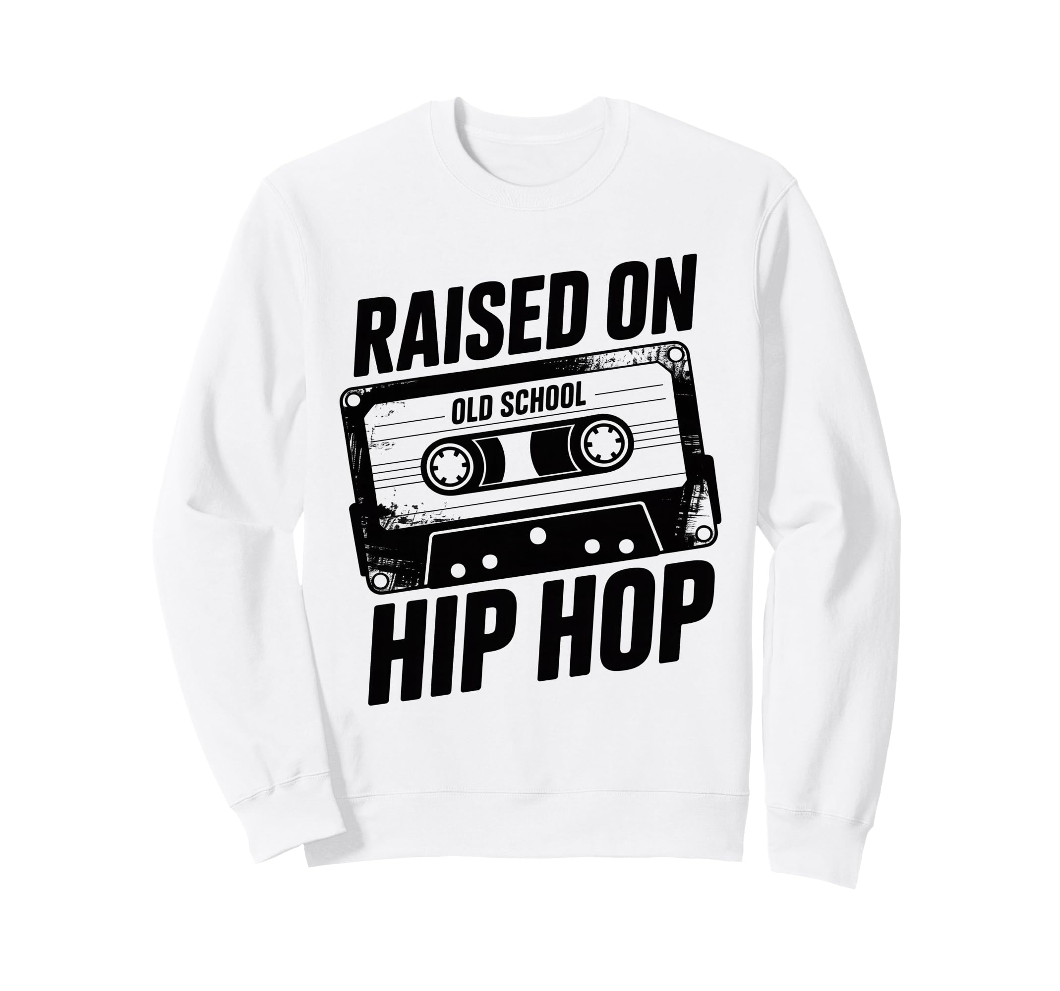 Old School Hip Hop Cassette Raised Sweatshirt - Novelty Apparel Men Women - T-Shirt, Sweatshirt, Hoodie