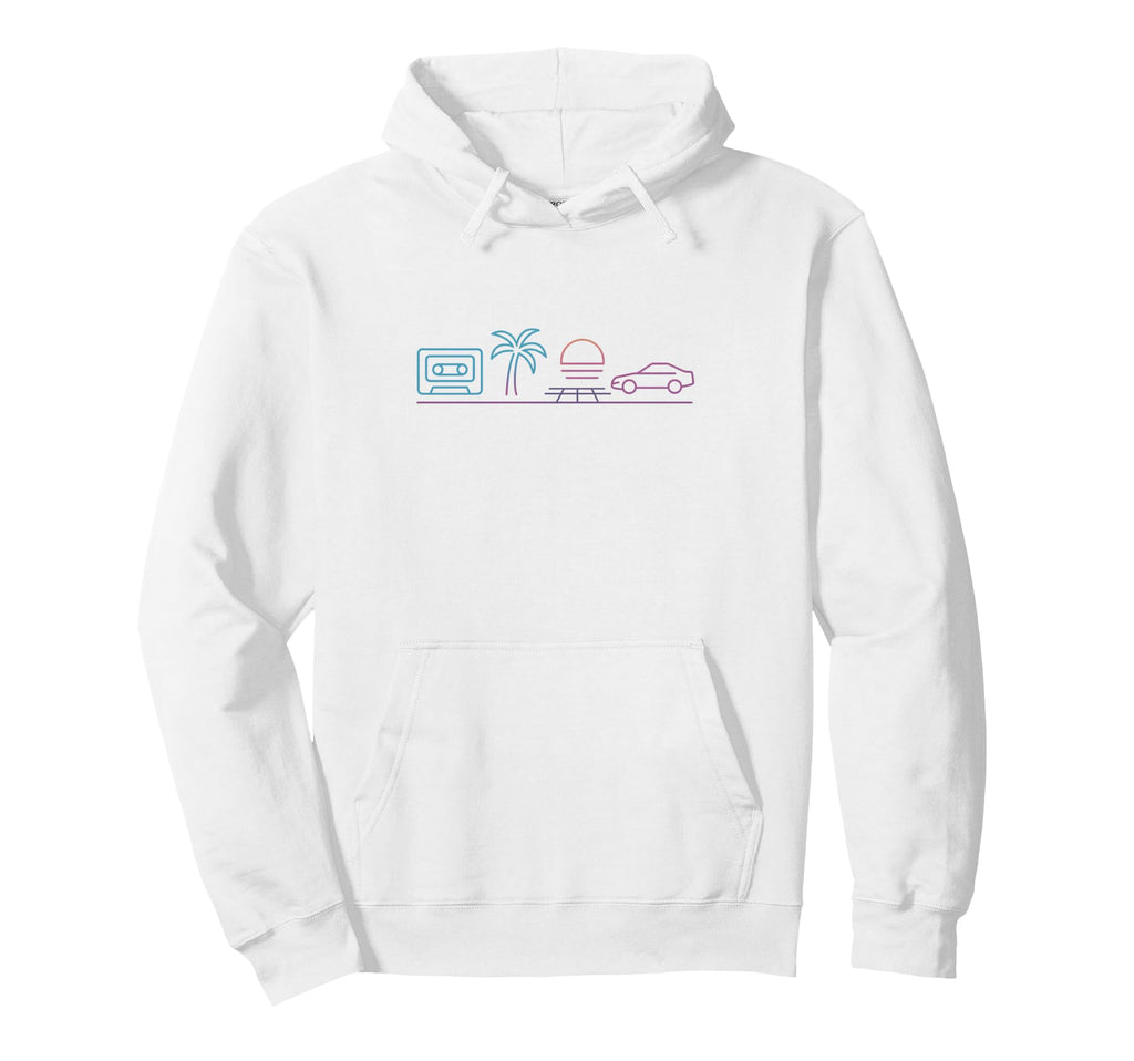 80S Synthwave Hoodie - Custom Art Print Unisex - T-Shirt, Sweatshirt, Hoodie