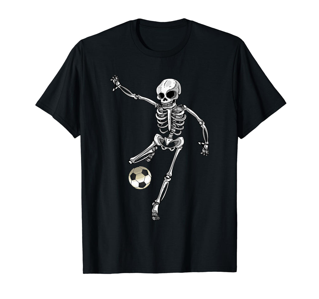 Skeleton Goalie Halloween Funny Soccer T-Shirt - Custom Art Print Unisex - T-Shirt, Sweatshirt, Hoodie