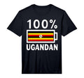 Uganda Flag 100 Ugandan Battery Power T-Shirt - Novelty Apparel Men Women - T-Shirt, Sweatshirt, Hoodie