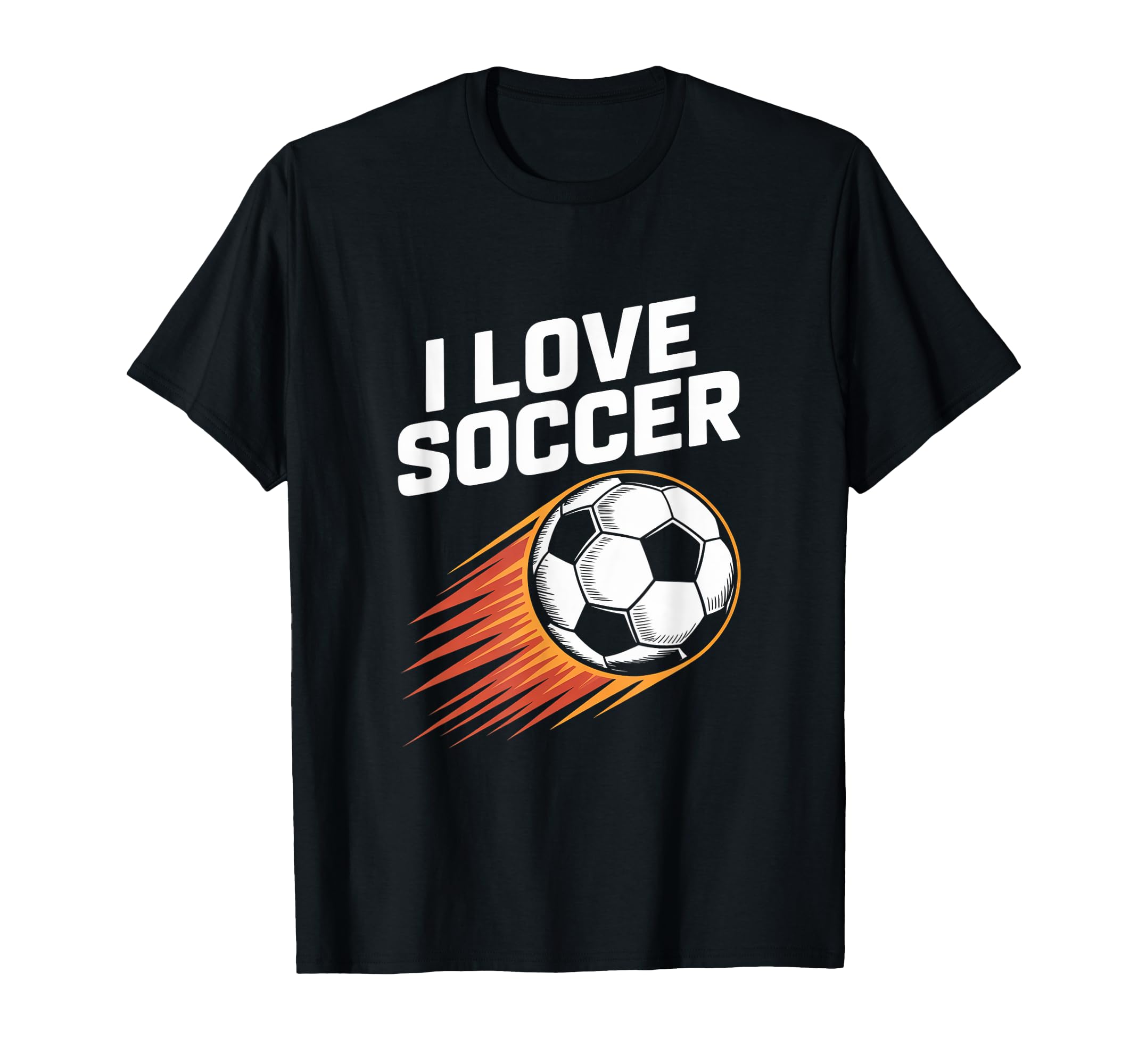 I Love Soccer Bold Ball Fun T-Shirt - Custom Art Print Men Women - T-Shirt, Sweatshirt, Hoodie