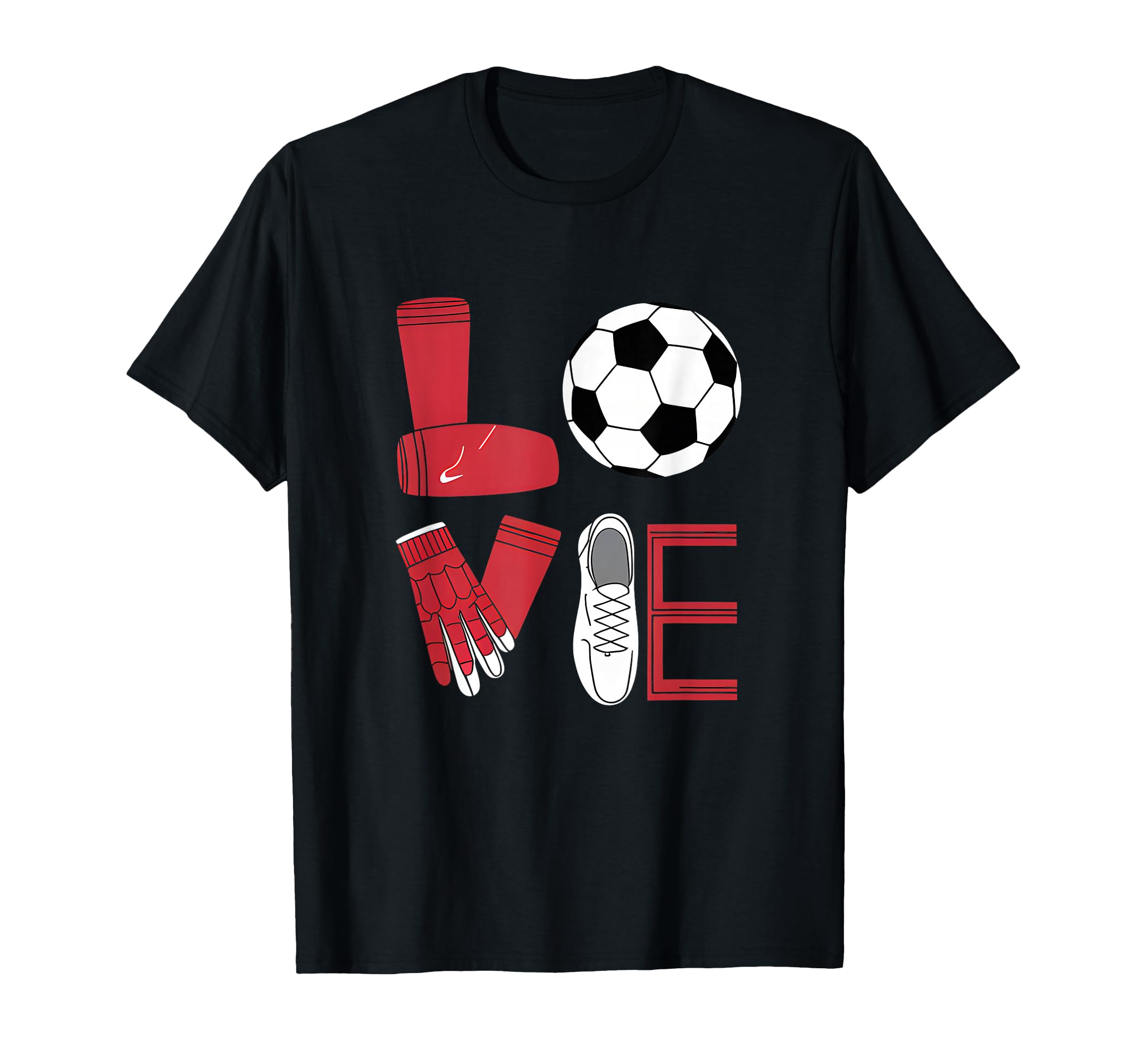 Love Soccer Heart Valentine Sports Fan T-Shirt - Graphic Print Men Women - T-Shirt, Sweatshirt, Hoodie