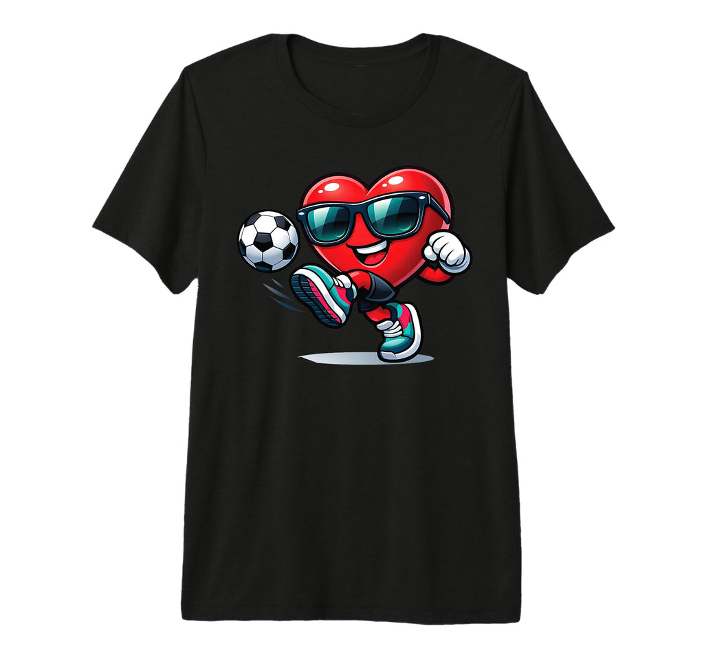 Funny Heart Playing Soccer Gifts Tri Blend T-Shirt - Graphic Print Unisex - T-Shirt, Sweatshirt, Hoodie