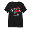 Funny Heart Playing Soccer Gifts Tri Blend T-Shirt - Graphic Print Unisex - T-Shirt, Sweatshirt, Hoodie