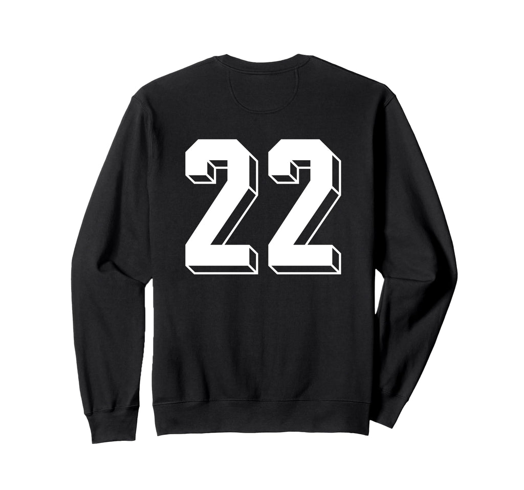 Number 22 Backside 80S 90S Team Sweatshirt - Minimalist Print for Adults - T-Shirt, Sweatshirt, Hoodie