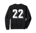 Number 22 Backside 80S 90S Team Sweatshirt - Minimalist Print for Adults - T-Shirt, Sweatshirt, Hoodie