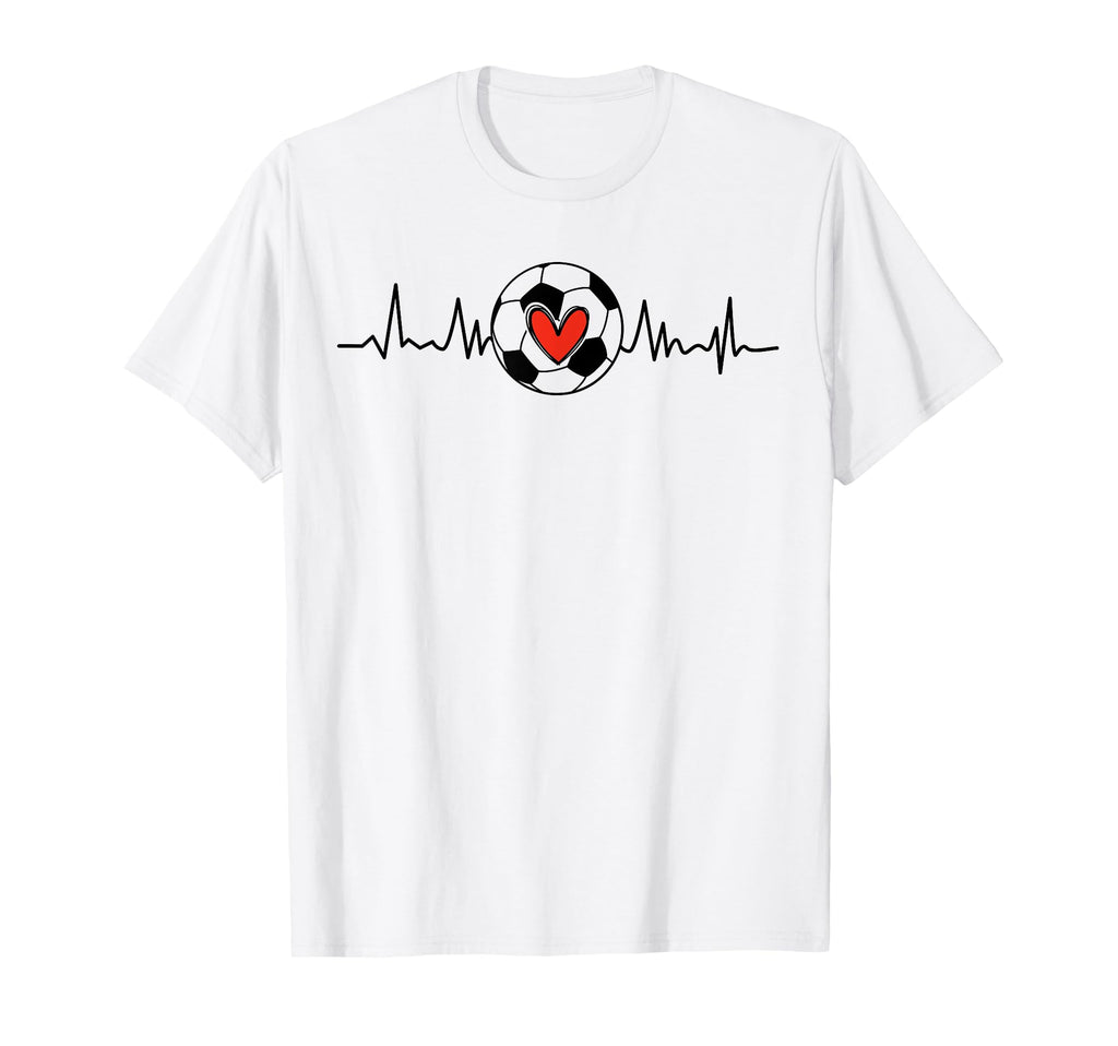 Soccer Heartbeat Soccer Ball Soccer Mom T-Shirt - Custom Art Print Unisex - T-Shirt, Sweatshirt, Hoodie