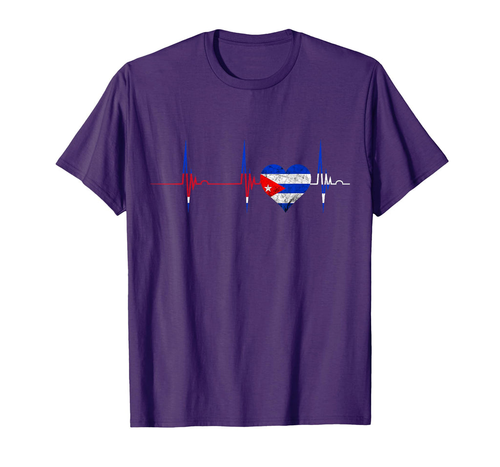 Cuba Heart Cuban Heartbeat Ekg Pulse T-Shirt - Aesthetic Graphic Unisex - T-Shirt, Sweatshirt, Hoodie