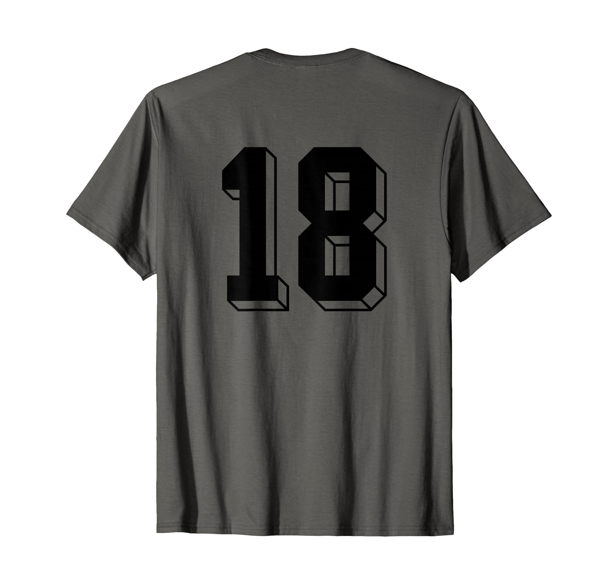 Number 18 Backside 80S 90S Team T-Shirt - Novelty Apparel for Adults - T-Shirt, Sweatshirt, Hoodie