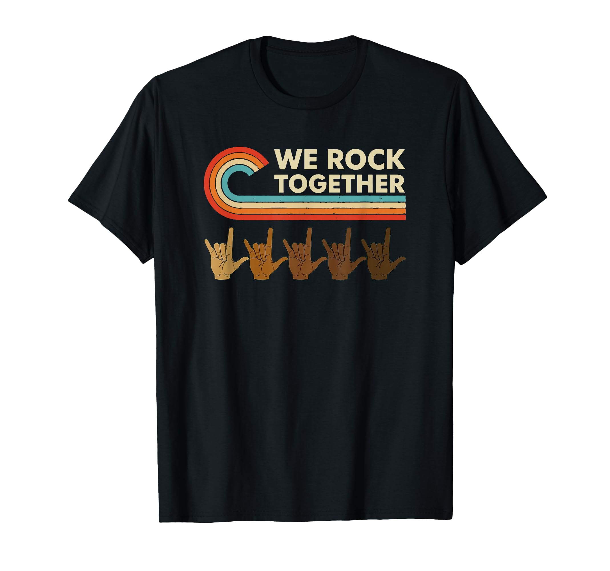 Funny We Rock Together Stripes Music T-Shirt - Minimalist Print Unisex - T-Shirt, Sweatshirt, Hoodie